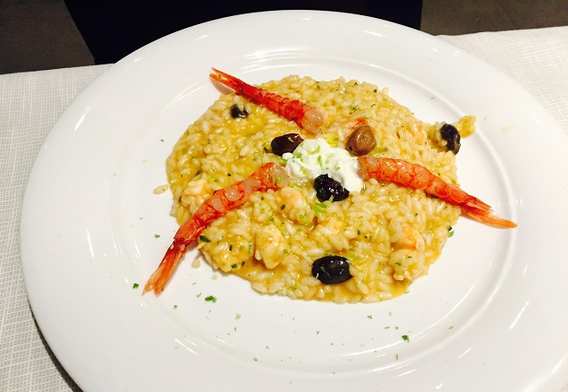 riso burrata e gamberi dello chef Fabio Baldassarre
