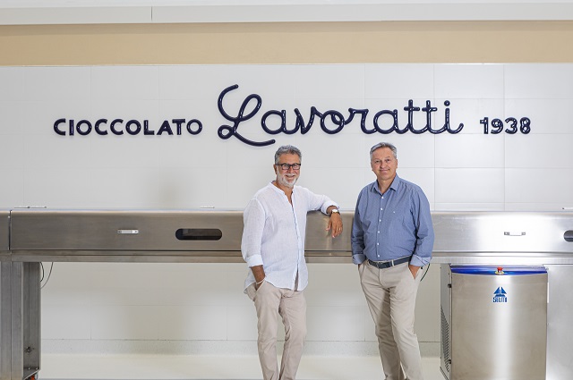 Fabio Fazio e Davide Petrini in azienda
