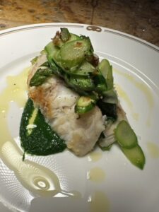 filetto di branzino agli asparagi