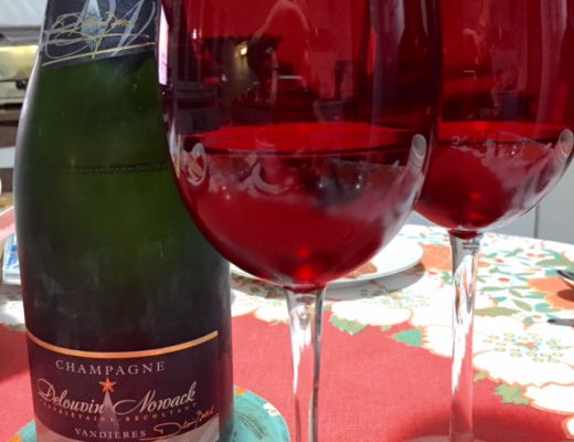 champagne Delouvin Nowack & red glasses
